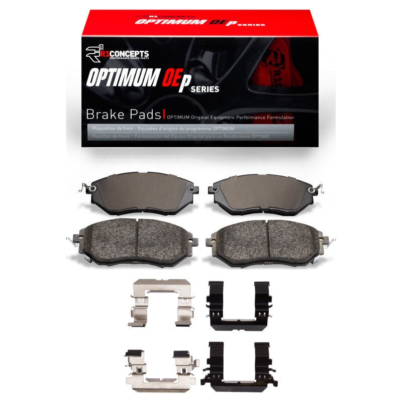 R1 Concepts Optimum OE Front Brake Pads & Hardware Kit - 2015-2021 Subaru WRX