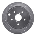 R1 Rear Left Drilled & Slotted Silver Brake Rotor - 2015-2021 Subaru WRX