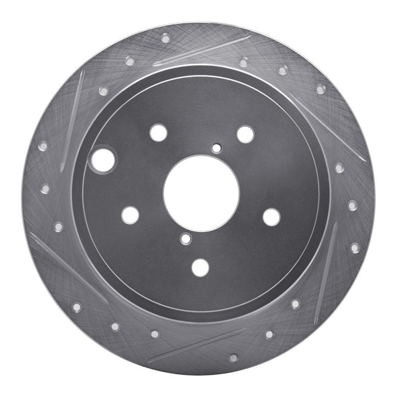 R1 Rear Left Drilled & Slotted Silver Brake Rotor - 2015-2021 Subaru WRX