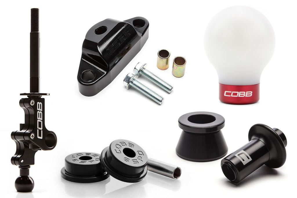 Cobb Stg 2+ Drivetrain Pkg - Black Knob / White & Red Lockout - 2004-2021 Subaru STI 6MT