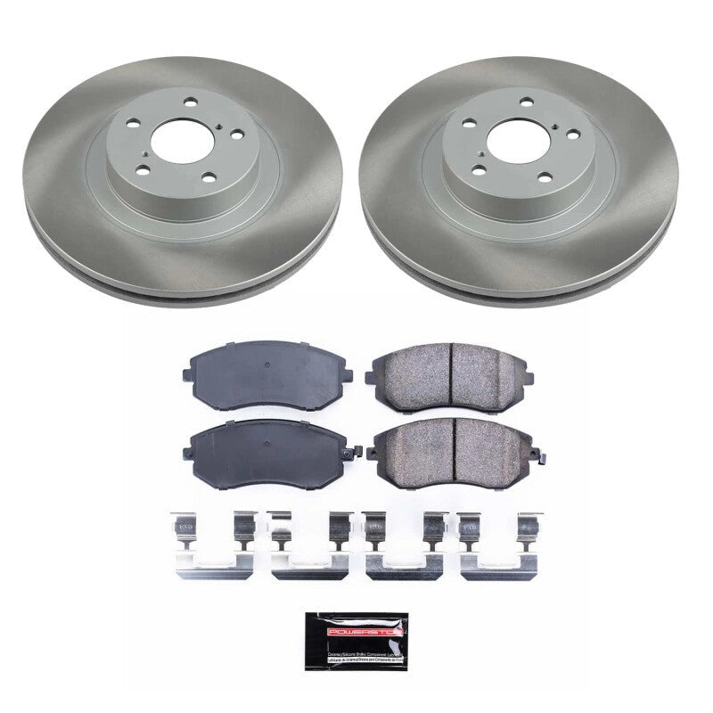Power Stop Semi-Coated Front Rotor Kit - 2005-2014 Subaru Outback