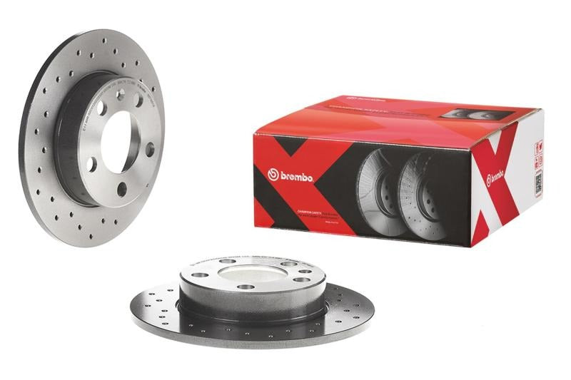 Brembo Front Premium Xtra Cross Drilled UV Coated Rotor - 2013-2016 Scion FR-S / 2013-2018 BRZ / 2004-2006 Subaru Baja