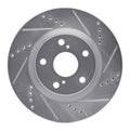 R1 Concepts Drilled & Slotted Silver Rear Right Brake Rotor - 2014-2018 Subaru Forester