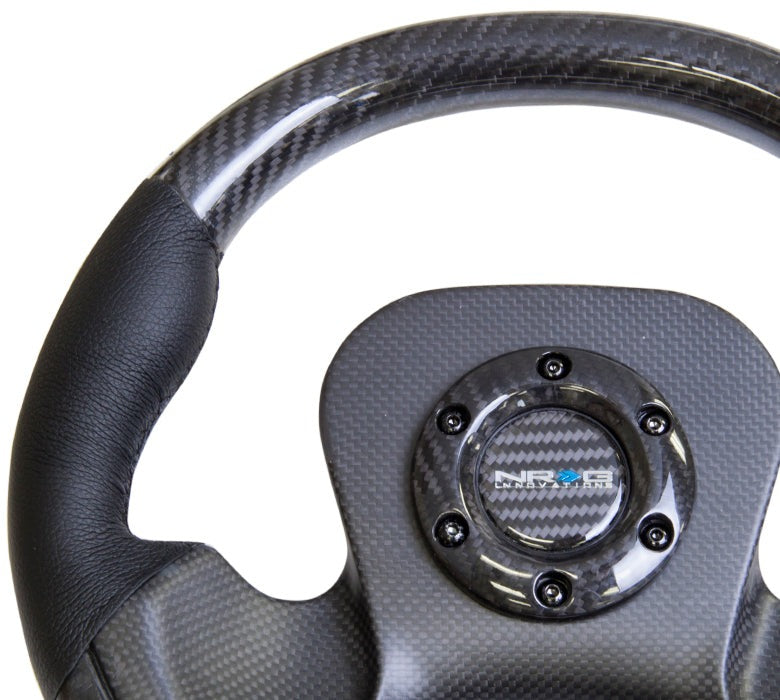 NRG Carbon Fiber Steering Wheel 320mm Perforated Black - Universal