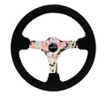 NRG Reinforced Steering Wheel 350mm Suede 3in Deep Floral - Universal