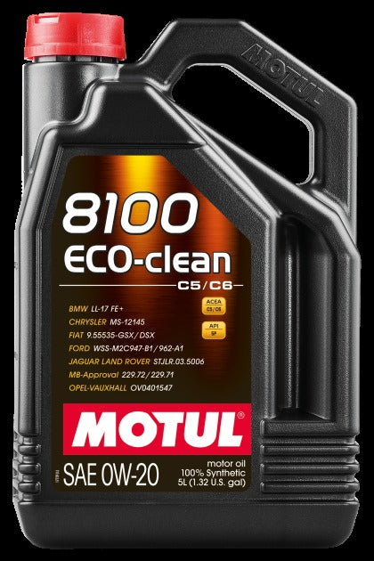 Motul 8100 Eco-Clean 0W20 Synthetic Motor Oil (5 Liter Jug)