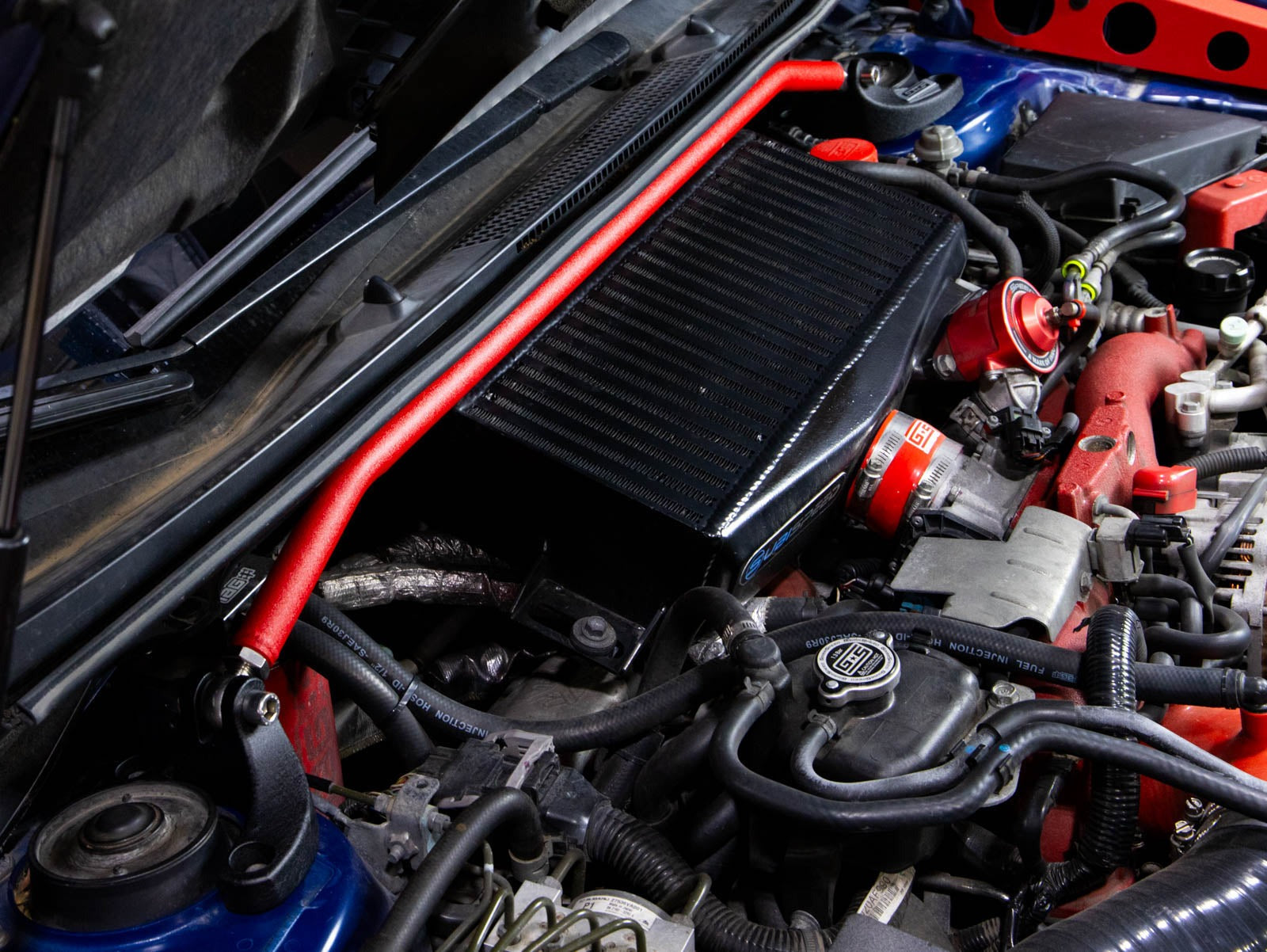 GrimmSpeed Strut Bar (Red) - 2015-2021 Subaru WRX / STI