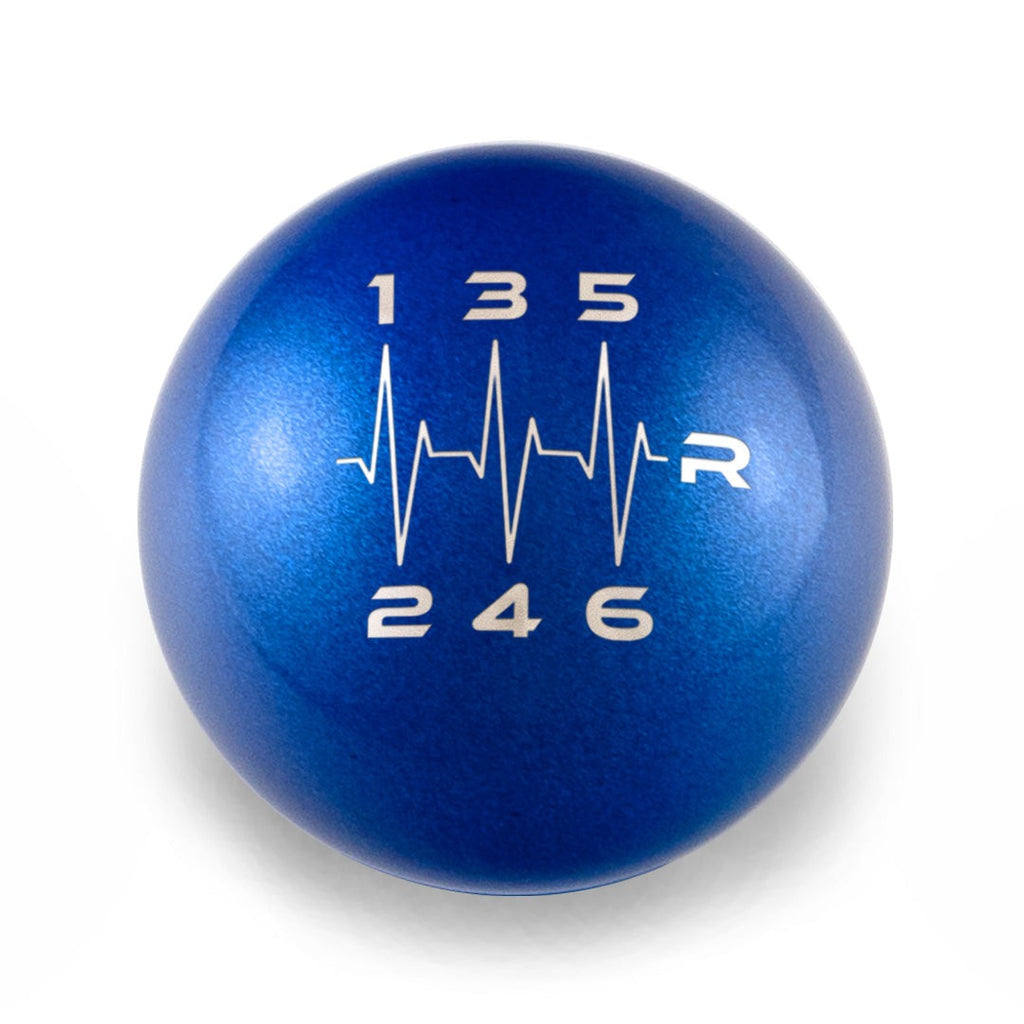 Billetworkz Weighted Shift Knob - 6 Speed Heartbeat Engraving - Subaru STI