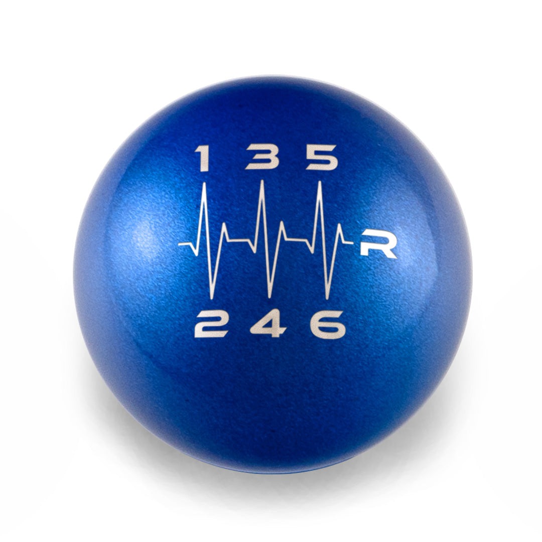Billetworkz Weighted Shift Knob - 6 Speed Heartbeat Engraving - Subaru STI
