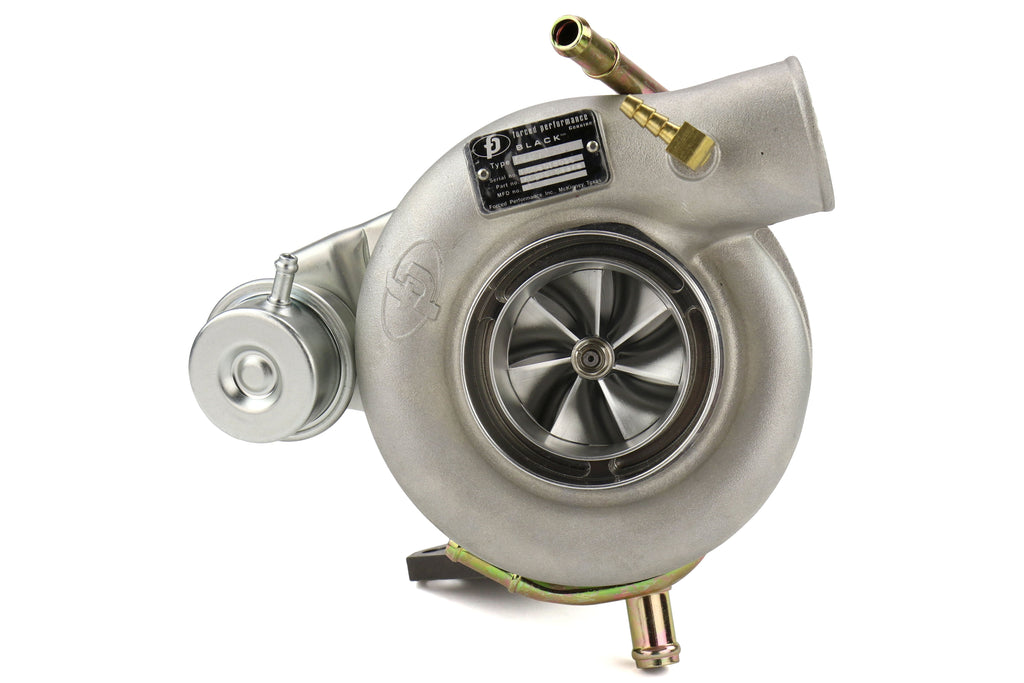 Forced Performance FP BLACK Turbocharger 84mm 8cm IWG w/ Oil Feed Line - 2002-2007 Subaru WRX / 2004-2021 Subaru STI