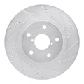 R1 Concepts Drilled & Slotted Silver Front Right Brake Rotor - 2019-2024 Subaru Forester