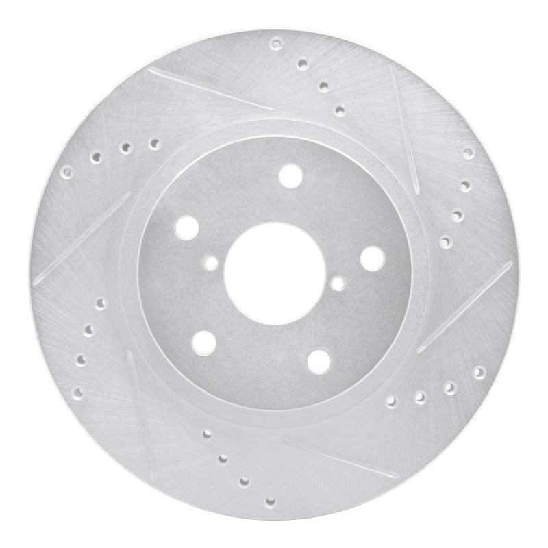 R1 Concepts Drilled & Slotted Silver Front Right Brake Rotor - 2019-2024 Subaru Forester
