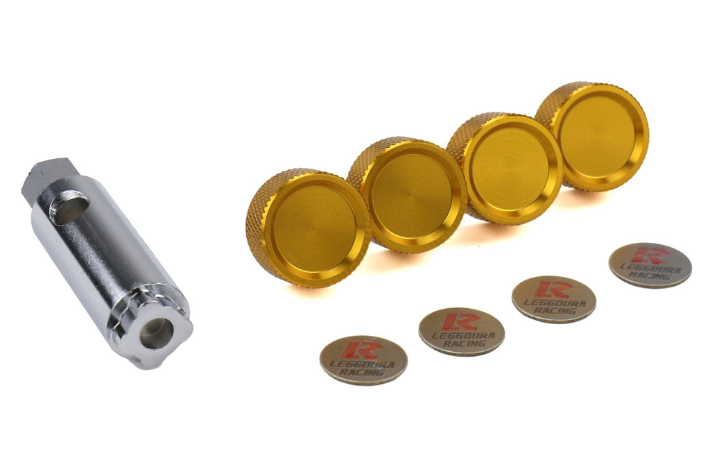 Project Kics Leggdura Racing License Plate Lock Bolt Set Gold - Universal