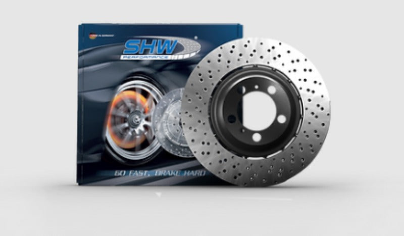 SHW Cross-Drilled Lightweight Left Front Brake Rotor for 2021 BMW M3/M4 - BFL43851