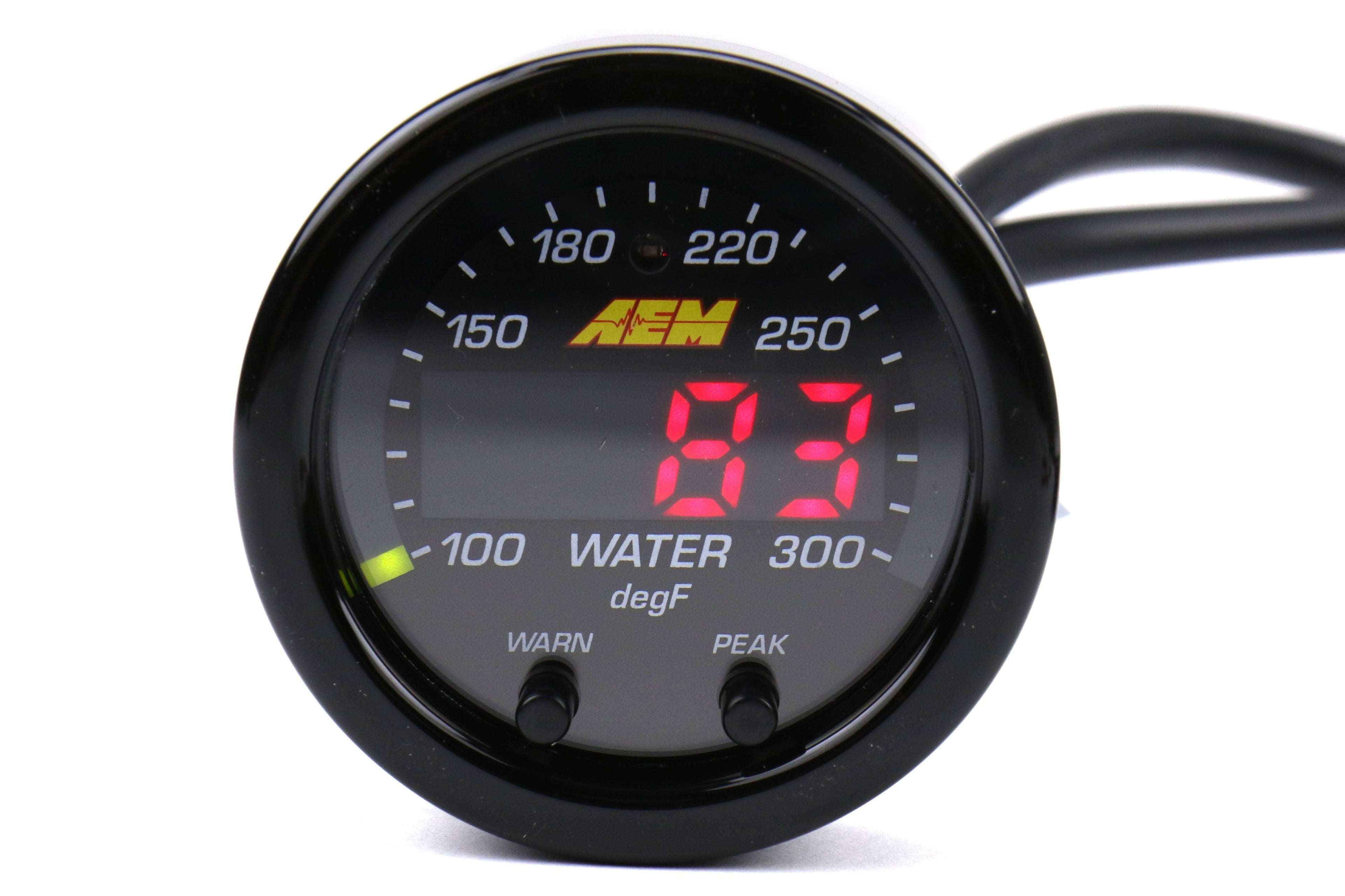 AEM X-Series Temperature Gauge Kit - 100-300F - Black Bezel / Black Face - Universal