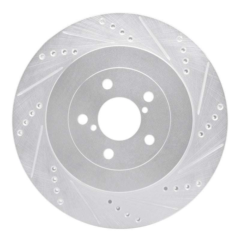 R1 Rear Right Drilled & Slotted Silver Brake Rotor - 2004 Subaru STI