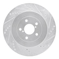 R1 Rear Right Drilled & Slotted Silver Brake Rotor - 2004 Subaru STI