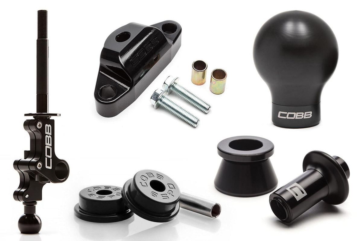 Cobb Stg 2+ Drivetrain Pkg - Black Knob / Black Lockout - 2004-2021 Subaru STI 6MT