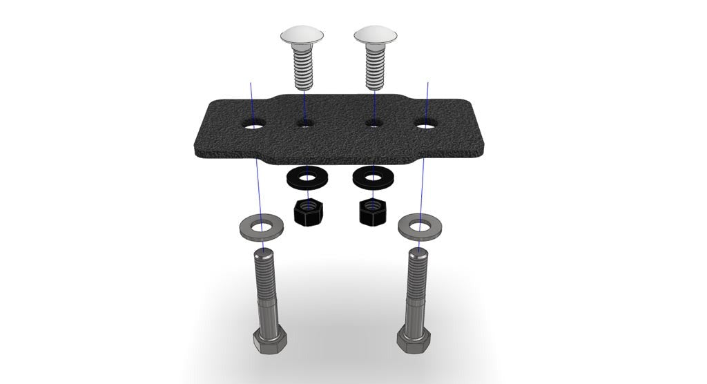 RotoPax Mount Crossbar Mount Powdercoat Black Prinsu