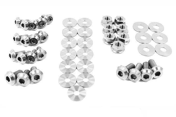 Fast Turn Fittings (Polished) Titanium Hardware Engine Bay Kit - 2008-2014 Subaru WRX / STI