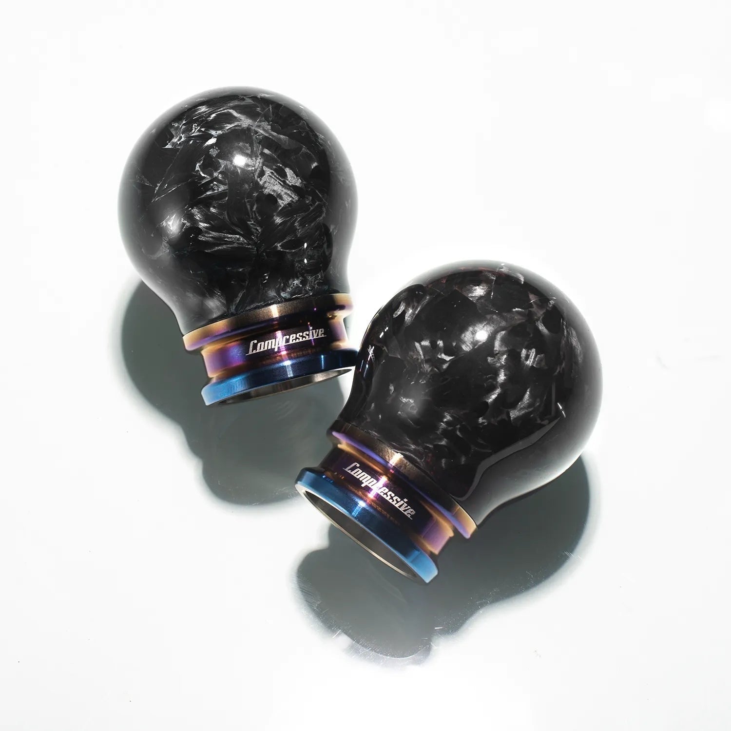 Compressive Tuning Limited Edition Height Adjustable Forged Weighted Carbon Shift Knob - M12x1.25mm - Titanium Finish - Subaru Models