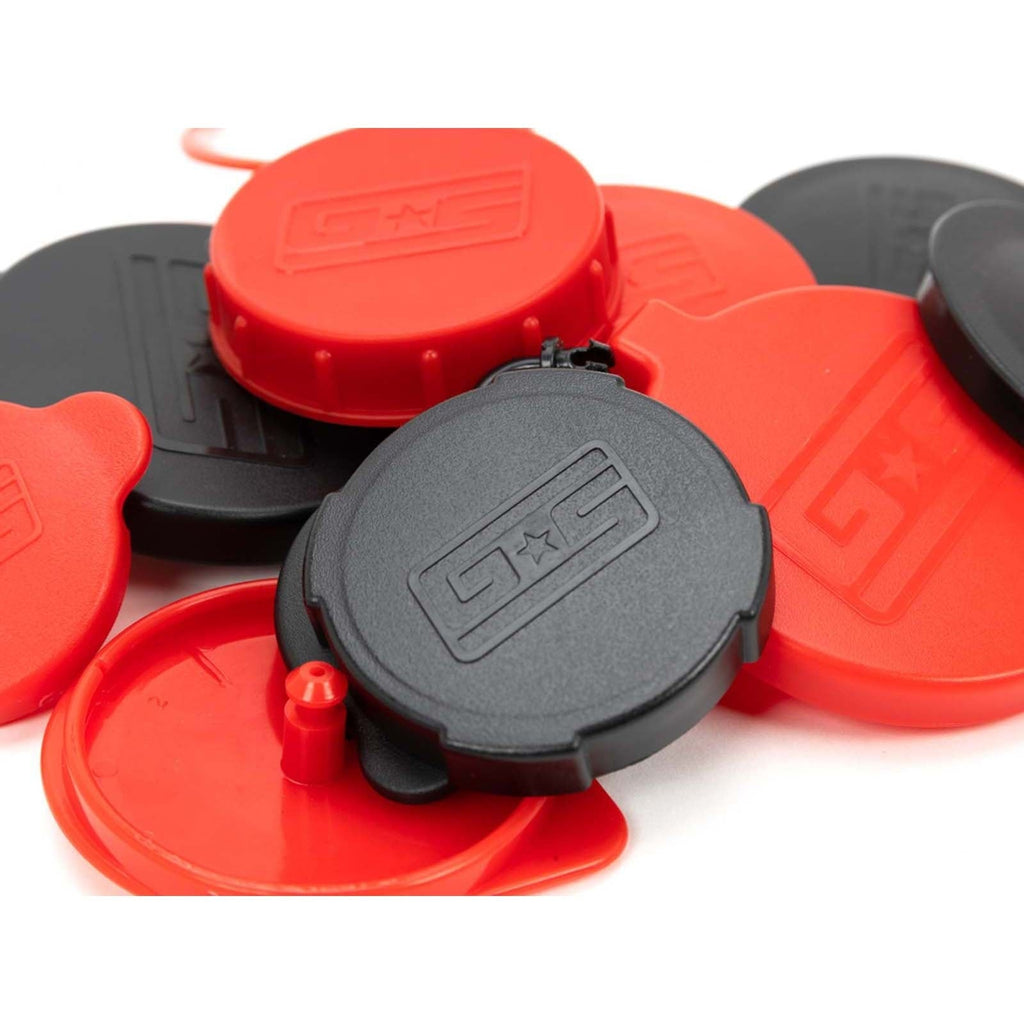 GrimmSpeed Engine Bay Reservoir Cap Set BLACK - 2002-2021 Subaru WRX/STI/FXT/OBXT/LGT