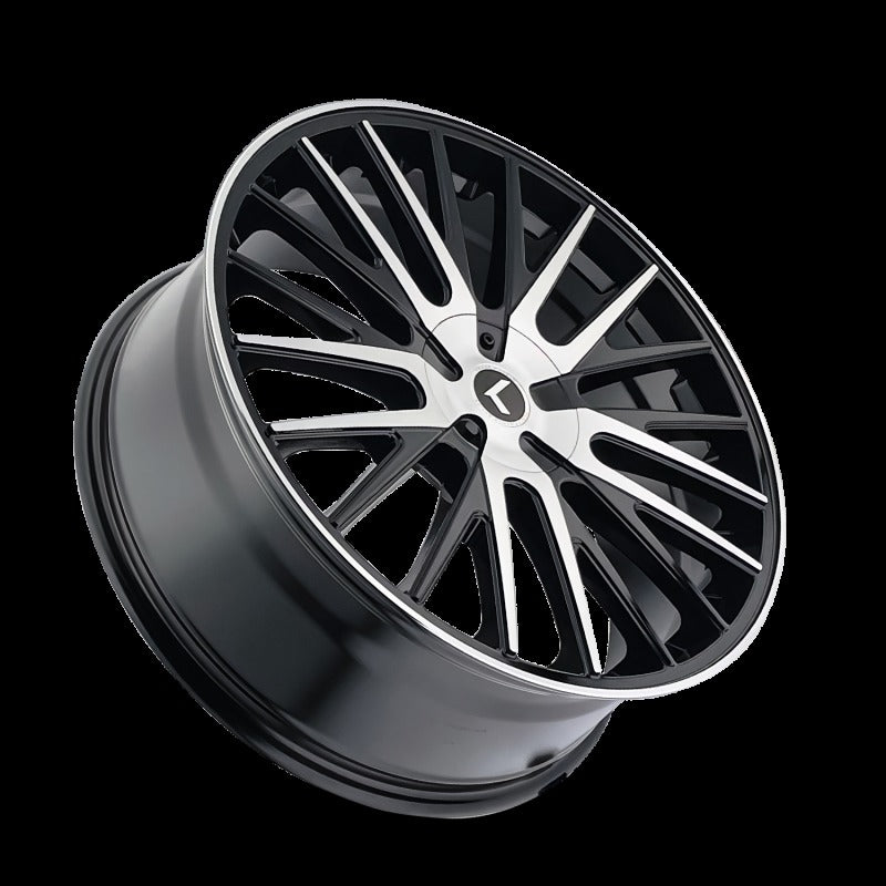 Kraze KR185 Double Down 22x8.5 5x115/120 +38 Offset Gloss Black Machined Wheel