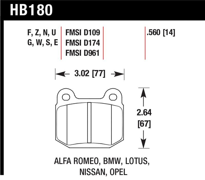 Hawk Track HT-10 Rear Pads - 2004-2009 Subaru STI