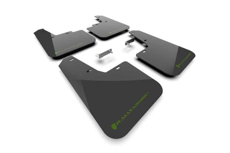 Rally Armor UR Mud Flap w/Green Logo - Black - 2026 Subaru Outback