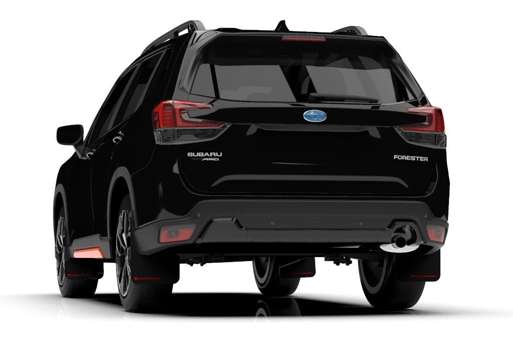 Rally Armor UR Mudflaps Black Urethane Red Logo - 2019-2024 Subaru Forester