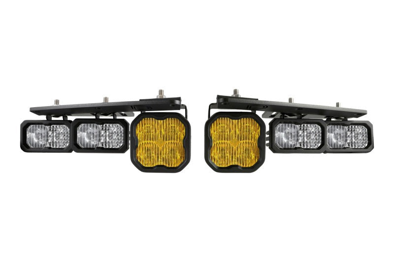 Diode Dynamics 2021 Ford Bronco Stage Series Fog Pocket Kit - Yellow Pro