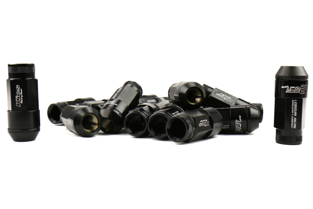 Project Kics Leggdura Racing Shell Type Lug Nut Set 53mm Open-End Look 12X1.25 Black