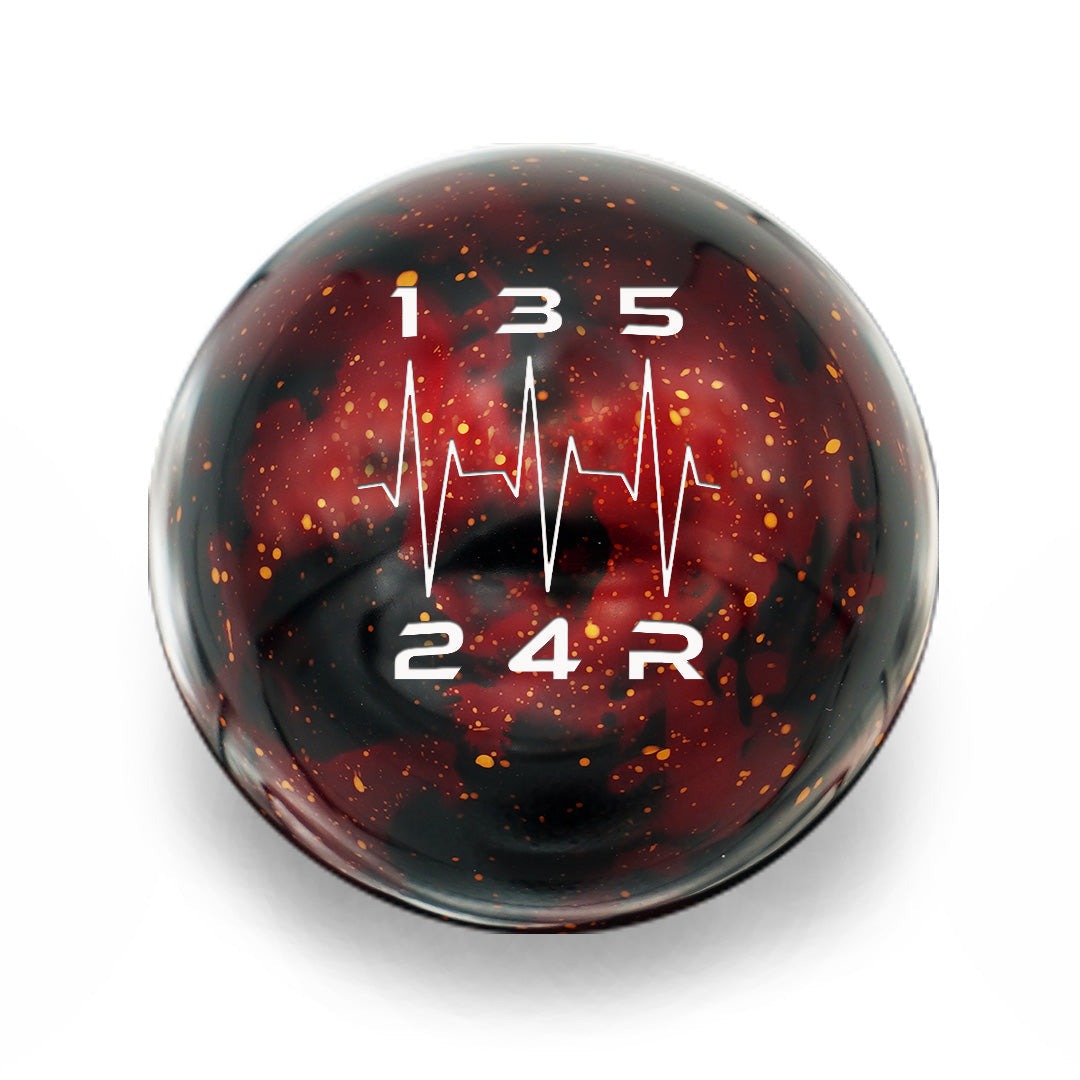 Billetworkz Cosmic Space Shift Knob - 5 Speed Heartbeat Engraving - Subaru WRX