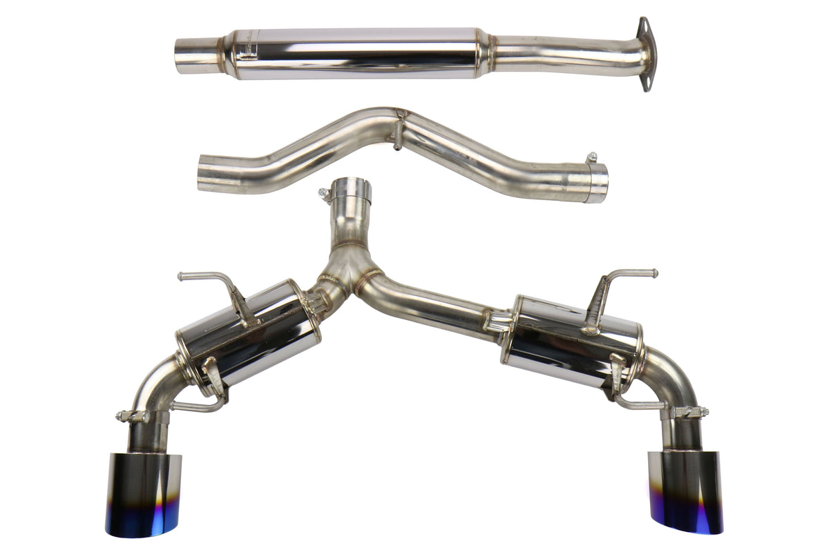 MXP Comp RS TI Tips Catback Exhaust System Blue Tips - 2013-2016 Scion FR-S / 2013-2024 Subaru BRZ / 2017-2024 Toyota GR86