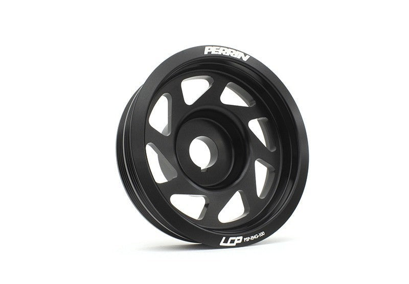 PERRIN Lightweight Crank Pulley Black - Subaru Models (inc. 2002-2014 WRX / 2004-2021 STI)