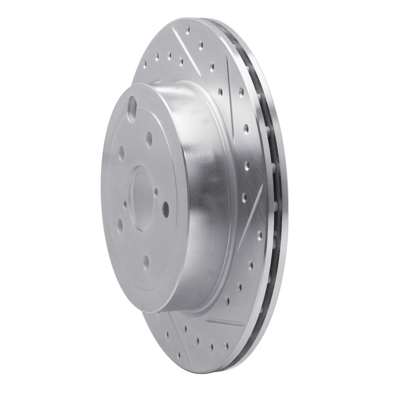 R1 Rear Right Drilled & Slotted Silver Brake Rotor - 2008-2017 Subaru STI