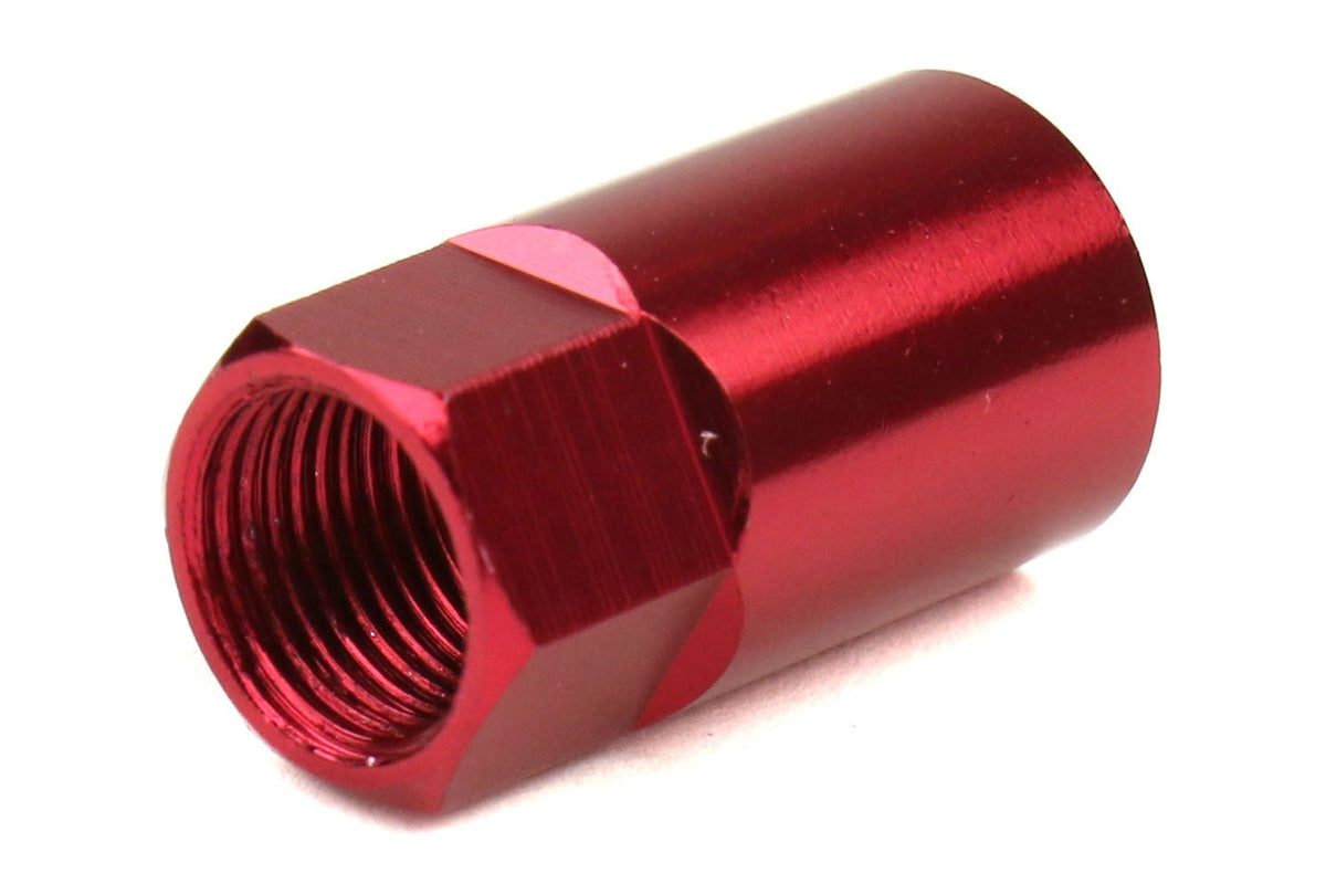 Wheelmate Valve Caps w/ TPMS Valve Step Sleeves Red - Universal