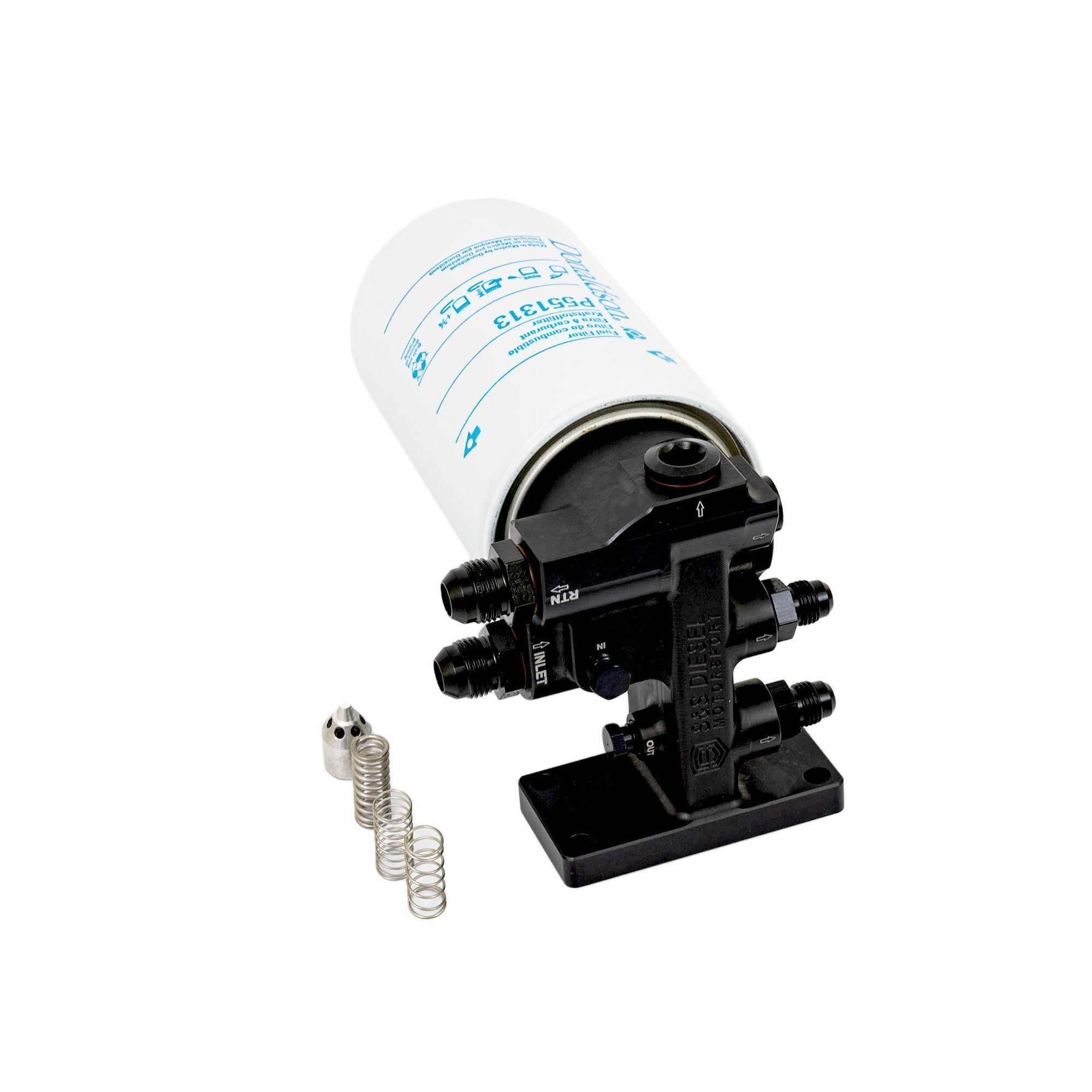 S&S Diesel Regulated Fuel Filter Head for High-Flow Diesel Fuel Systems - FDSRFHASM