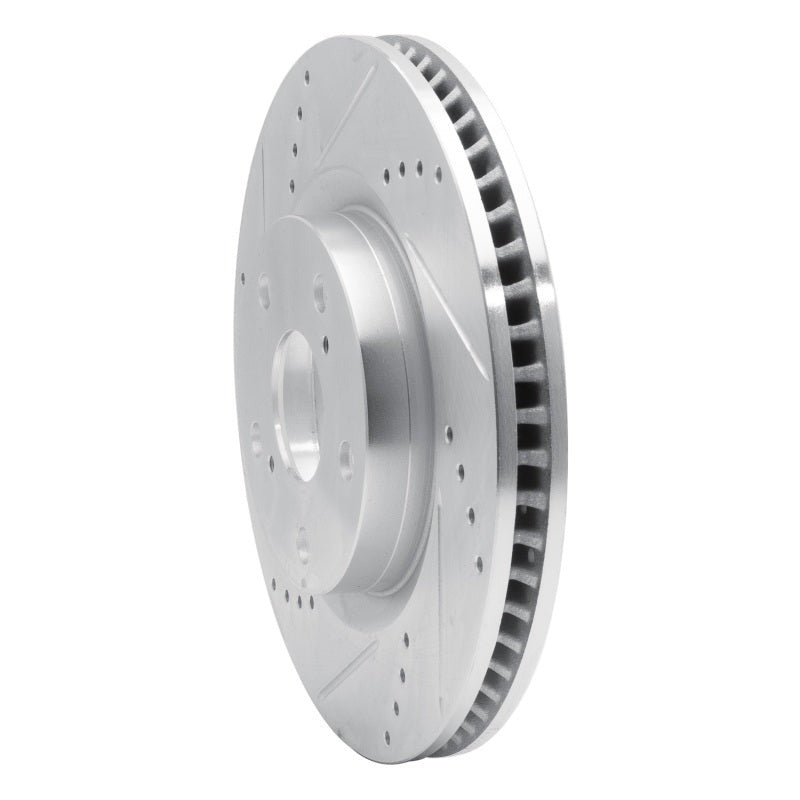 R1 Concepts Drilled & Slotted Silver Front Left Brake Rotor - 2019-2024 Subaru Forester