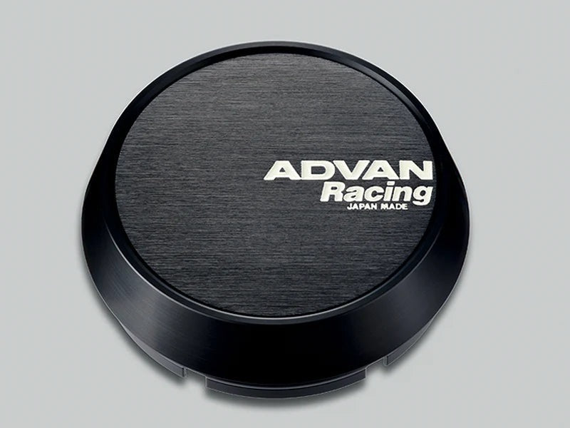 Advan Racing 73mm Middle Type Centercap (Black w/ White Letters) - Universal