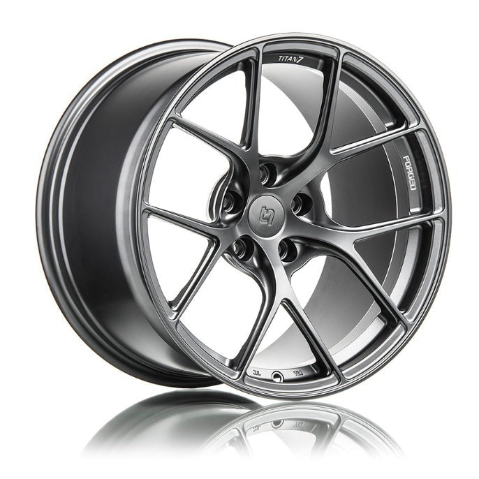 Titan 7 T-S5 Satin Titanium 18x9.5 +40 5x100 (Single Wheel) - 2013-2023 Subaru BRZ / Scion FR-S / Toyota GR86 / 2014-2018 Subaru Forester