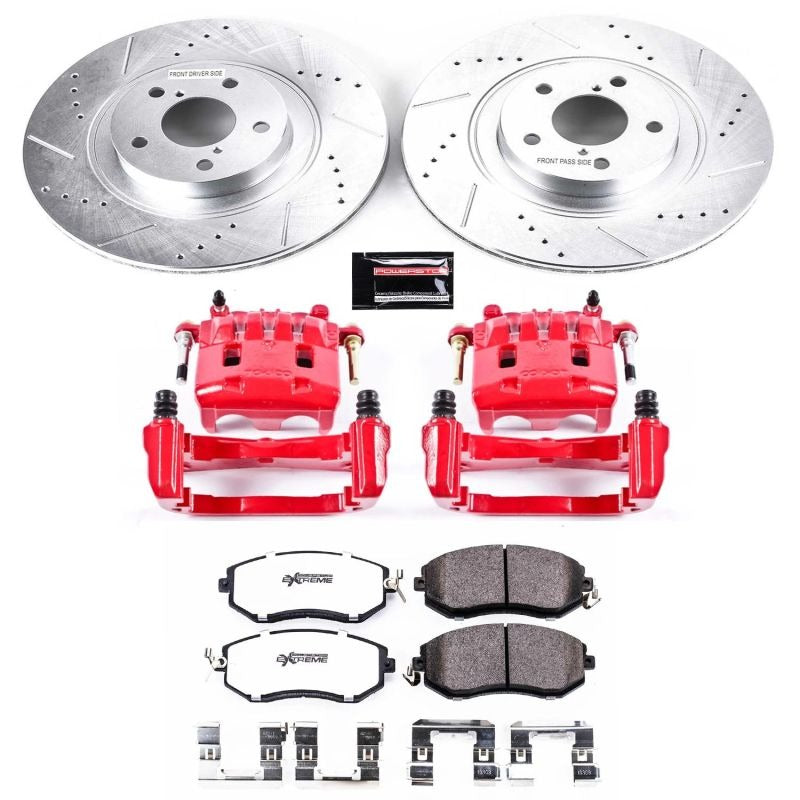 PowerStop Z26 Street Warrior Front Brake Kit w/ Calipers - 2016-2017 Subaru Crosstrek
