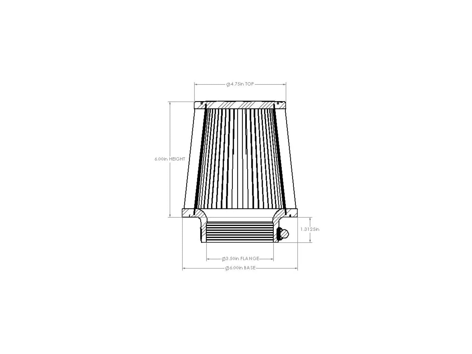 aFe D2 Universal Air Filter 3-1/2in x 6in x 4-3/4in x 6in - 21-35010V