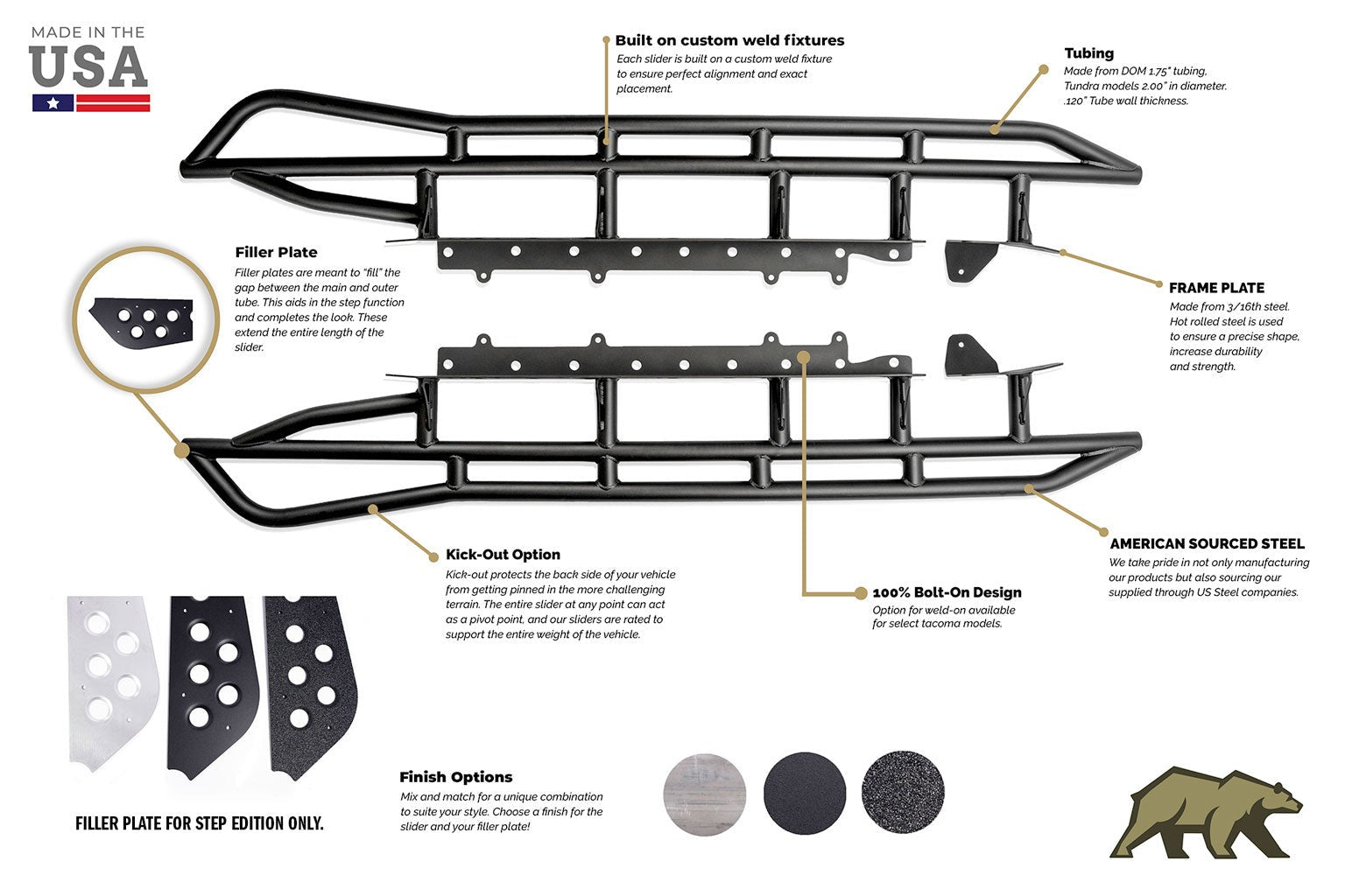 **14-21 TOYOTA TUNDRA TRAIL EDITION ROCK SLIDERS