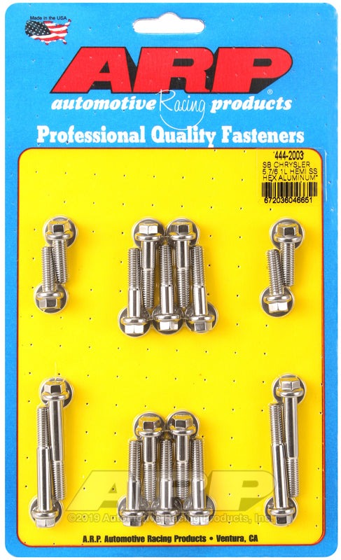 ARP SB Chrysler 5.7/6.1L Hemi hex aluminum intake manifold bolt kit