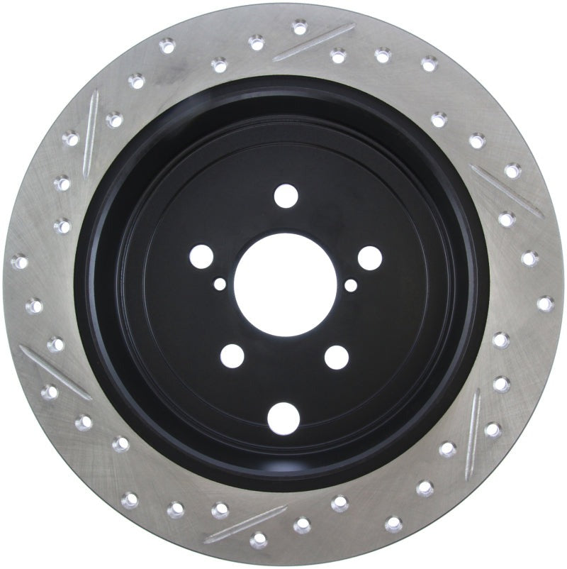 StopTech Slotted & Drilled Sport Brake Rotor - Rear Left - 2008-2014 Subaru WRX (Excl. STI)