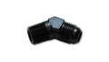 Vibrant Performance 45 Degree Adapter Fitting, -6AN x 1/2in NPT, AN/NPT/ORB Performance Fluid Plumbing, for Performance Automotive Builds - Part 10173