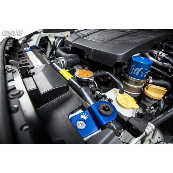 TurboXS Radiator Stay Blue - 2015-2021 Subaru WRX / STI