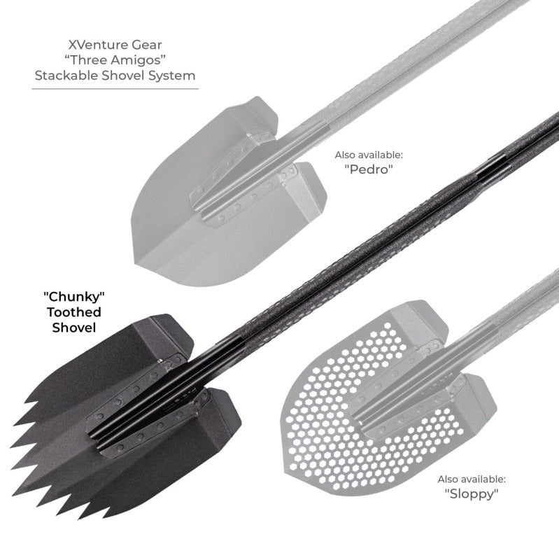 Go Rhino Xventure Gear Sharktooth Stackable Shovel - Textured Black