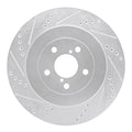 R1 Rear Left Drilled & Slotted Silver Brake Rotor - 2004 Subaru STI